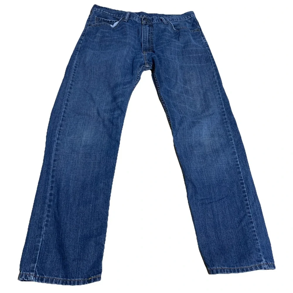 Levi's 505 Regular Fit Straight Leg Jeans Men's Size 36X32 High‎ Rise Denim Blue